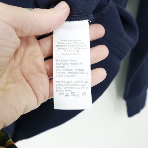 J. Crew Piqué Fleece Sweatshirt Men XS Blue Preppy Academia Collegiate Classic - Picture 5 of 16